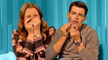 Max Greenfield Chats With Drew While Giving Himself a Beautiful Makeup Makeover