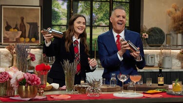 Drew Barrymore & Ross Mathews Show How to Make Romantic Valentine's Day Drinks