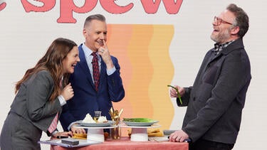 Seth Rogen vs Drew Barrymore in Hollywood Trivia: Loser Eats Gross Food Challenge 